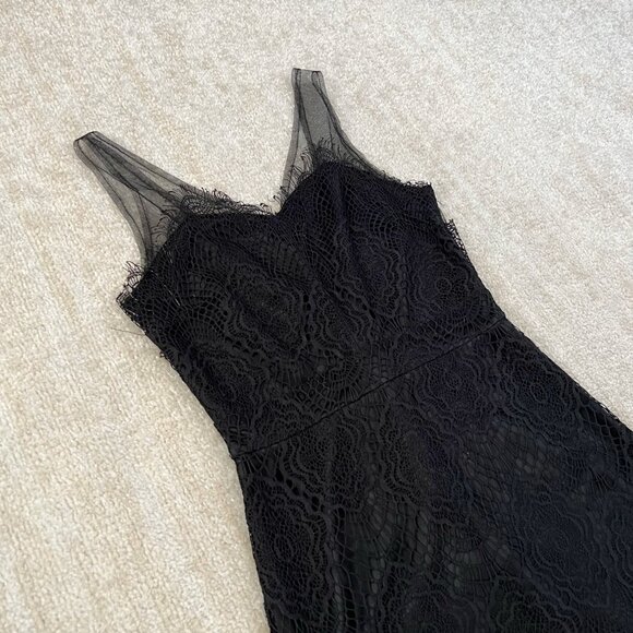I Joah Black Lace Mesh Cocktail Summer Low Back Mini Dress S - Picture 3 of 11